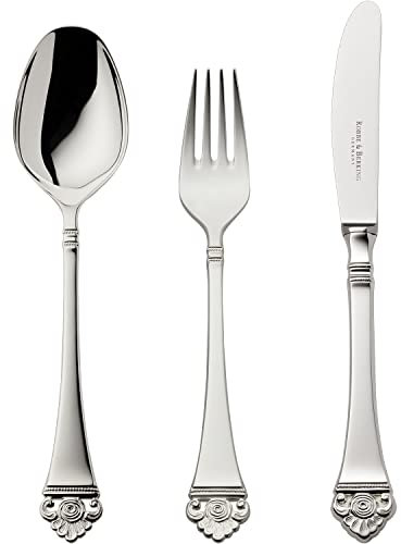 Robbe & Berking Rosenmuster 3 TLG. Menübesteck (150 g massiv versilbert)