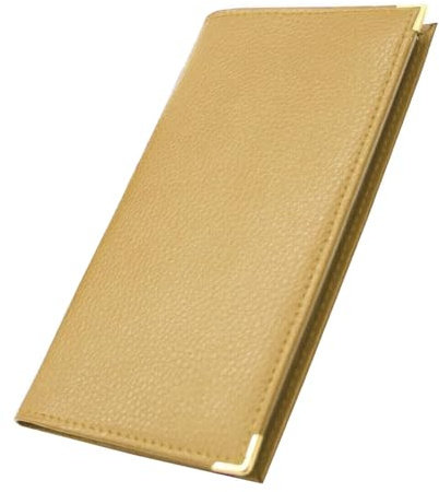 Charmoni - Etui Porte chéquier Porte Carte crédit pièce d'identité (Taupe Beige (Cuir véritable grainé))