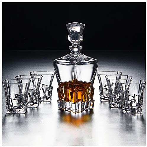 Ensemble De Carafe À Verres À Whisky En Cristal, Avec 6 Verres À Whisky Et Bouchon Ensemble De Carafe À Liqueur Classique Pour Whisky, Scotch Ou Bourbon,F