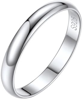 Silvora 925 Silber Damen Ring 2mm/3mm/5mm breit Personalisierter Fingerring mit Gravur Schlichter Verlobungsring Ehering Hochzeitsring in Silber/Rosegold/Schwarz Ringgröße 46.8(14.8)- 67.2(21.25)