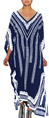 L-Peach Femmes Bohème Kaftan Maxi Loungewear Surdimensionné Chemise De Nuit Homewear Plage Cover Up Dress