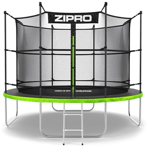 ZIPRO JumpPro IN Trampolino da Giardino, Trampolino per Bambini, con Rete Interna, Resistente alle Intemperie, Protezione UV, Montaggio Facile, Portata 100-150 kg, Ø 183/252/312/374/435/496 cm