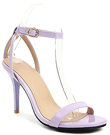 Scarpe da donna alla moda, con tacco alto da 9 cm, facili da camminare, per feste, da donna, taglia grande, Z256S, Lilla, 36 EU