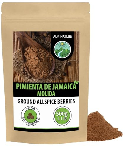 Alpi Nature Piment gemahlen 500g, Piment Pulver, Pimentkörner gemahlen | Pimentpulver zum Backen und Würzen, ideal für Lebkuchen, Hackfleisch, Saucen & Marinaden