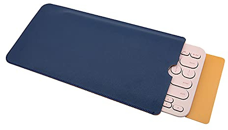 ENJOY-UNIQUE Keyboard Protective Case Cover Compatible with Logitech Pebble Keys 2 K380s, K380, PU Leather Portable Travel Case Sleeve Skin, Not Included Keyboard (Deep Blue)