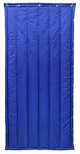 Boracy Wärmeschutzvorhang für Türen, Thermovorhang Kälteschutz Haustur Türvorhang Winter Wärmedämmung Gegen Kalte Zugluft für Balkontür Terrassentür (Farbe : Blau, Größe : 120×210cm/47×83inch)