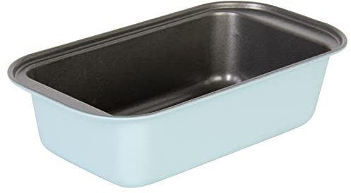 wenco premium Mini-Königskuchenform, 14,4 x 8,4 x 4 cm Innenmaße (Außenlänge: 18 cm), Antihaftbeschichtung, Kohlenstoffstahl, Helltürkis