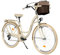 Komfort Fahrrad Citybike Mit Korb Damenfahrrad Hollandrad, 28 Zoll, Creme-Braun, 7-Gang