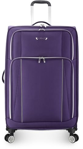Traveler's Choice Lares Softside Expandable Luggage with Spinner Wheels, Purple, Checked 30-Inch, Lares Softside Expandable Luggage with Spinner Wheels