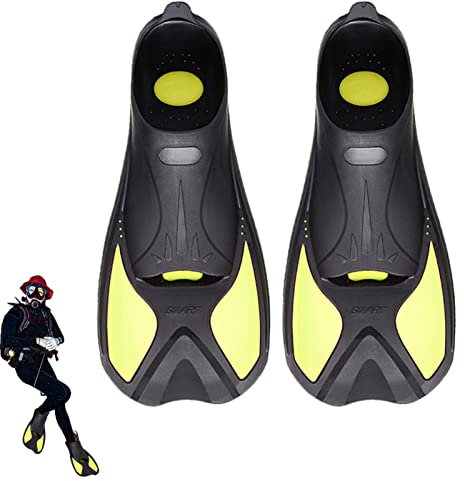 Jomewory Schnorchelflossen, Trainings Schwimmflossen mit Kurzem Blatt, Schnorchelflossen Vollfuß Schwimmflossen Reisegröße zum Schnorcheln, Tauchen, Schwimmen