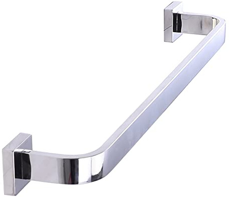 Lonmrrton Handtuchstangenschienen, Edelstahl-Handtuchhalter, quadratisch, einzelne Handtuchstange für Küche, Bad und Toilette, poliertes Silber-Finish, 40 cm bis 100 cm optional (Size : 80CM)