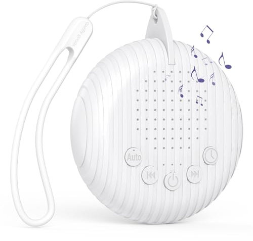 OQIMAX White Noise Machine Baby, USB Rechargeable Mini Sound Machine with 10 Soothing Sounds, Portable Sleep Sound Machine with 3 Timer, Auto Mode & Memory Function, Sleep Therapy for Adults Kids Baby