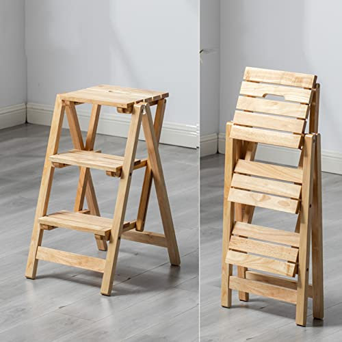 AYVADA Escalera portátil Taburete de 3 escalones, Escalera Plegable Multifuncional Hogar Biblioteca Hogar Escalera de Tijera portátil para baño Oficina - 150 kg