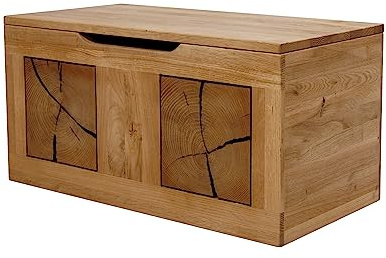 möbelando Truhenbank >KM-0660< in braun aus Wildeiche massiv geölt - 80x40x40cm (BxHxT)