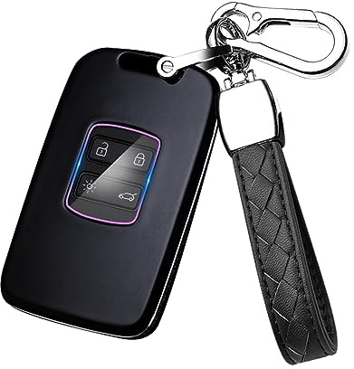 HIBEYO Smart Autoschlüssel Hülle passt für Renault ABS Schutzhülle Schlüsselbox für Renault Koleos Kadjar Scenic Megane Sandero Espace Clio Captur Kangoo Laguna fernbedienungen zubehör-Schwarz
