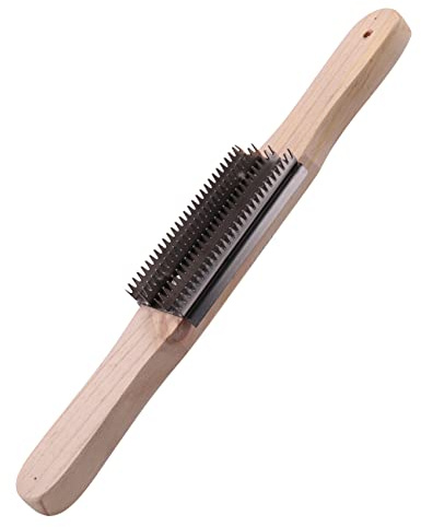 Niukuyu 15Inch Buffing Wheel Rake for Compound Cleaning,Removing Residual Compounds and Metal,Rake Steel Polishing Wooden Handle