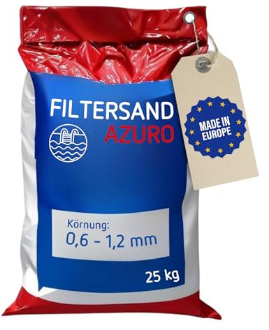 poolomio Sable filtrant Piscine Filtre à Sable 25 kg | Sable de Quartz Azuro de Haute qualité, Filtre à Sable, Filtre de Piscine | 0,6-1,2 mm de granulométrie pour Une Eau de Piscine limpide