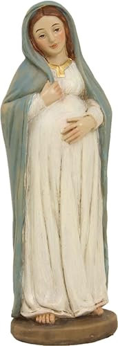 FADEDA Pregnant Mary, White/Blue/Height: 9 cm/Hand-Painted/Detailed Nativity Scene Figures - Christmas Table Decoration Nativity Accessories