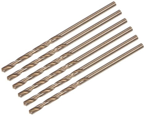 sourcing map 6pcs Jobber Drill Bits 2mm (0.079) Black Nitride & Gold Titanium Coated M2 High Speed Steel (HSS) Twist Drill Bits for Stainless Steel Aluminum Alloy Metal