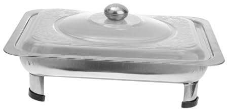 Zerodeko Square Buffet Tray Restaurant Buffet Plate Stainless Steel Storage Holder Versatile Food Plate for Catering and Self-Service