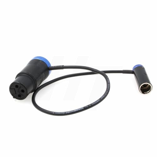 HangTon Audio-Mixer-Kabel für Blackmagic Pocket Cinema 6K Canon C70 Kamera, Mini XLR TA3M auf XLR 3-polig, rechtwinklig, flaches Profil, 40 cm, Blau