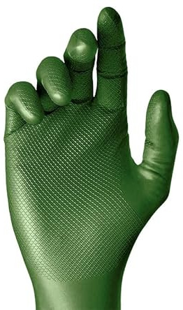 JUBA Gants Jetables en Nitrile Non Poudrés Grippaz, Verts, Taille : 11