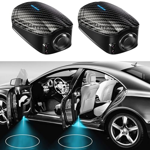 LSDINDF 2 Pcs Custom Wireless Projector, Personalized Car Door Light, LED Puddle Lights, Carbon-fiber Projector Puddle lights