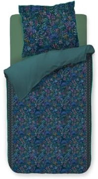 Pip Studio Bettwäsche Querida Dunkelblau Perkal Floral Ornamente Blumen Blüten Punkte Geblümt, Größe:135 cm x 200 cm