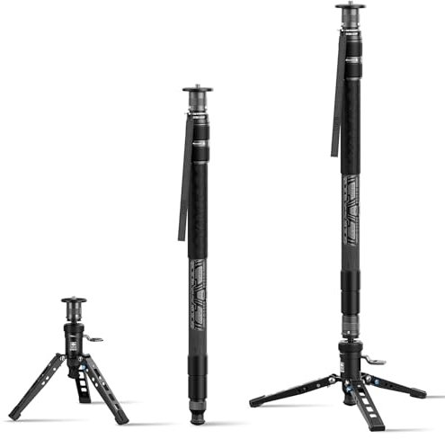 SIRUI Carbon Fiber Monopod with Pedal and Feet - 57 Camera Support, One-Step Height Adjustment, Twist Lock, Compact Travel Design, Max Load 22lbs/10kg
