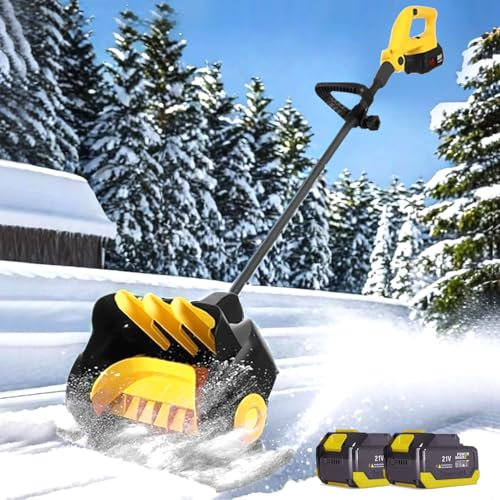 Pala Quitanieves Inalámbrica, Quitanieves De 16''×6'' Con Mango Ajustable, Dirección De Lanzamiento Ajustable, Distancia De Lanzamiento De 33', Para Entradas De Vehículos, Terrazas, Patios(2 Baterías)