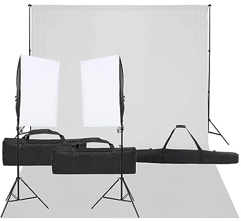 LAPOOH Kit per Studio Fotografico con Set di Luci e Fondale,Studio Foto,Fotografia,Illuminazione e Studio,Luci e Flash da Studio -3094746