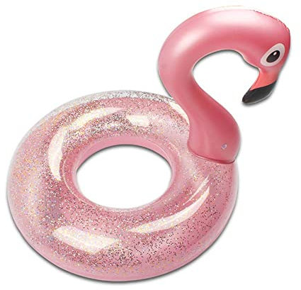 Flamingo, anello da nuoto gonfiabile, fenicottero, per piscina, giocattolo acquatico, anello da nuoto, trasparente, per piscina estiva (rosa-70)