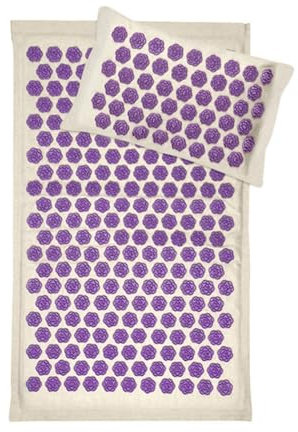 Booso Juego de Esterilla y Almohada de Acupresión para Aliviar el Dolor de Cuello, Pies y Espalda: Esterilla de Yoga con Puntos de Presión para Masaje de Tejido Profundo