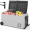 Glacière Électrique, 32L Glacière à Compresseur avec Lumière LED et Roues, Mode Max/ECO, -20℃ à 20 ℃, Réfrigérateur de Voiture DC 12/24V, AC 100-240V, Portable Congélateur pour Camping