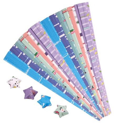 Tofficu 408stücke Teiliges Origami Papierstreifen Für Farbenfrohe Sterne Bastelmaterial Für Dekoration Party Und Scrapbooking Faltpapier Für Kreative Projekte