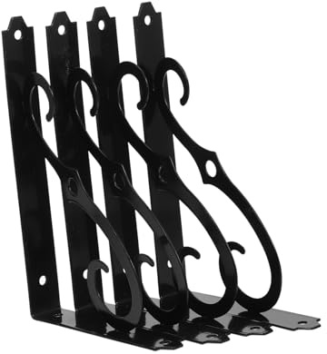 Operitacx 4 Piezas Soporte de Estantería de Hierro Vintage Escuadras para Montaje Pared Soporte Resistente para Estantes de Decoración para Cocina y