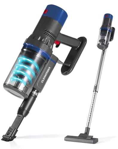 CLEANmaxx Aspirapolvere a batteria senza fili, senza sacchetto, maneggevole, flessibile e potente, aspirapolvere a mano con potenza di aspirazione 12000 Pa e contenitore per polvere da 0,8 l, durata
