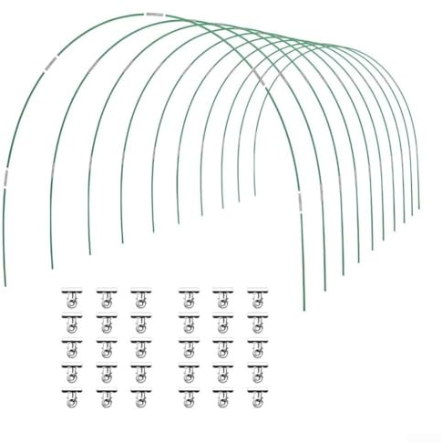 Aro de invernadero duradero a prueba de óxido con diseño flexible para apoyar plantas y proteger cultivos de jardín en múltiples condiciones estacionales (36 piezas)