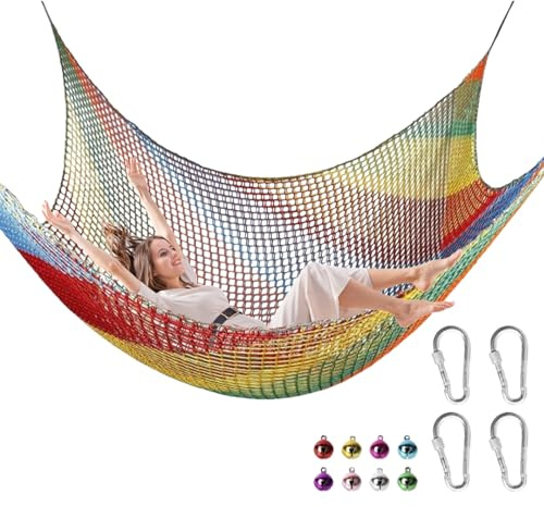 Rete da arrampicata – Rete di sicurezza a doppio strato, attrezzatura per parco giochi multicolore | Reti di sicurezza per parco giochi durevoli per allenamento bambini, cortile, divertimento