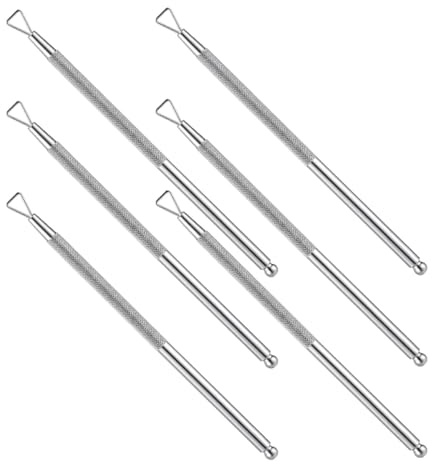 TOPBATHY Herramientas Empujadoras de Cutículas y Removedores de Esmalte 6 Unidades Acero Inoxidable para Manicura y Pedicura en Hogar