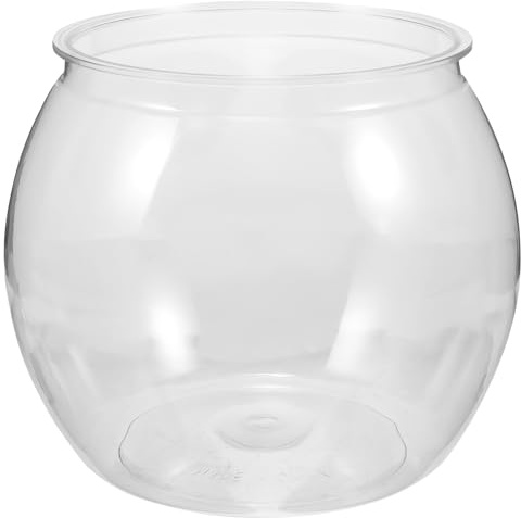 HOLIDYOYO Klares Kleines Kunststoff Aquarium Rund Umsturzsicheres Fischglas für Goldfische Garnelen und Schildkröten Tischaquarium für Büro und Wohnzimmer