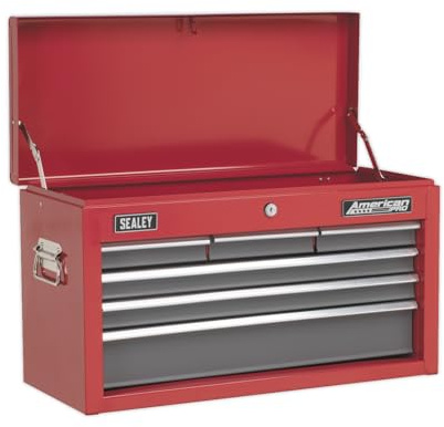 Sealey AP2201BB Coffre à outils 6 tiroirs avec glissières à roulement à billes Rouge/gris
