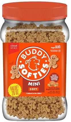 Buddy Softies Soft & Chewy Dog Treats Peanut Butter 20 oz. Jar