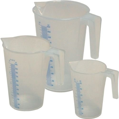 Tasse à mesurer en plastique PP Set 3 pcs. transparent 0,5/1 / 2 litres Set