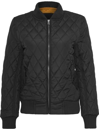 Urban Classics Damen Diamond Quilt Nylon Jacket Jacke, Black, L