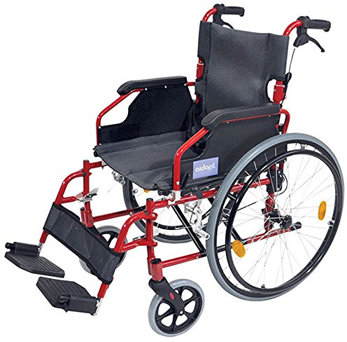 Aidapt VA165RED Deluxe Leichtgewichtiger Rollstuhl aus Aluminium, orange