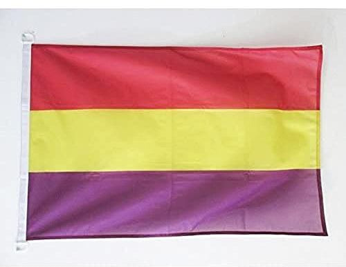 AZ FLAG Bootsflagge Zweite Spanische Republik Ohne Wappen 90x60 cm | Für außen und Boote Republik Spanien Bootsflagge wetterfest mit doppelten Nähten und verstärkten Kanten mit Kunststoffringe
