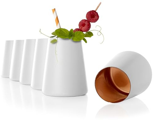 Stölzle Lausitz Power Becher Weiß-Bronze Cocktailgläser 380 ml, 6er-Set | Weiß-bronzene Becher und Cocktailgläser für Wasser, Wein, Drinks und Saft, aus Kristallglas, stoßfest & spülmaschinengeeignet