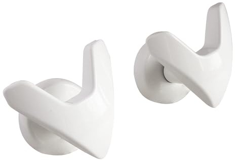 SOMATHERM FOR YOU, Patères V blanches pour sèche-serviette à visser - Lot de 2 - Fixation facile sur tubes plats - Idéal pour une déco pratique et élégante dans votre salle de bain | Optimisez votre sèche-serviette avec ces patères amovibles, faciles à visser et au design sobre.