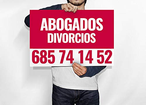 12 Carteles de Abogados Divorcios 50x50cm | Fabricado en Polipropileno | Artículos para Inmobiliarias y Particulares | Venta, Alquiler, Traspaso | Señalética Elegante, Moderna | 100% Personalizable |